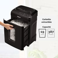 Fellowes Powershred 10M Mikrovágású Iratmegsemmisítő, 10 lap, P5 biztonsági szint, 19L kosár, 2000+ részecske/A4, fekete 4