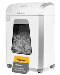 Fellowes Powershred FS-12C Iratmegsemmisítő - P-4 Keresztvágás, 12 Lap, 19 Literes Kosár, Tűzkapocs és Bankkártya Aprítás, Irodai Használatr 1