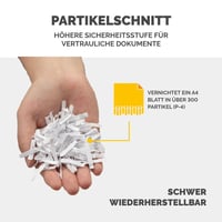 Skartovačka Fellowes Powershred FS-6C – krížový rez P-4, 6 listov, 15-litrový kôš, skartácia sponiek a platobných kariet, na domáce použitie do kancelárie 4