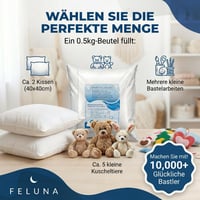 Feluna Vatelină de umplutură 0,5 kg, material de umplutură moale și lavabil pentru perne și jucării de pluș 6