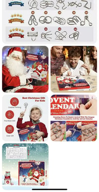 Calendar Advent Metalic Puzzle cu Sârmă, Joc Numărătoare Inversă pentru Crăciun 3