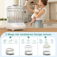 femometer family Elektromos Gőz Sterilizáló és Szárító 9 Palackhoz Fehér 7