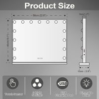 FENCHILIN Hollywood Sminkespegel USB-C csatlakozással, 15 LED lámpa, 3 fényerő mód 7