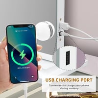 FENCHILIN Hollywood Sminkespegel USB-s 18 LED Lámpával 3 Színhőmérséklet Fehér 3