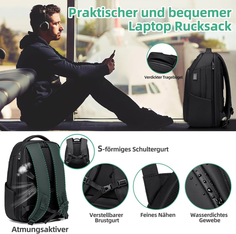 Fenree.geer Bővíthető Laptop Hátizsák 17 Colos Üzleti Munkahátizsák