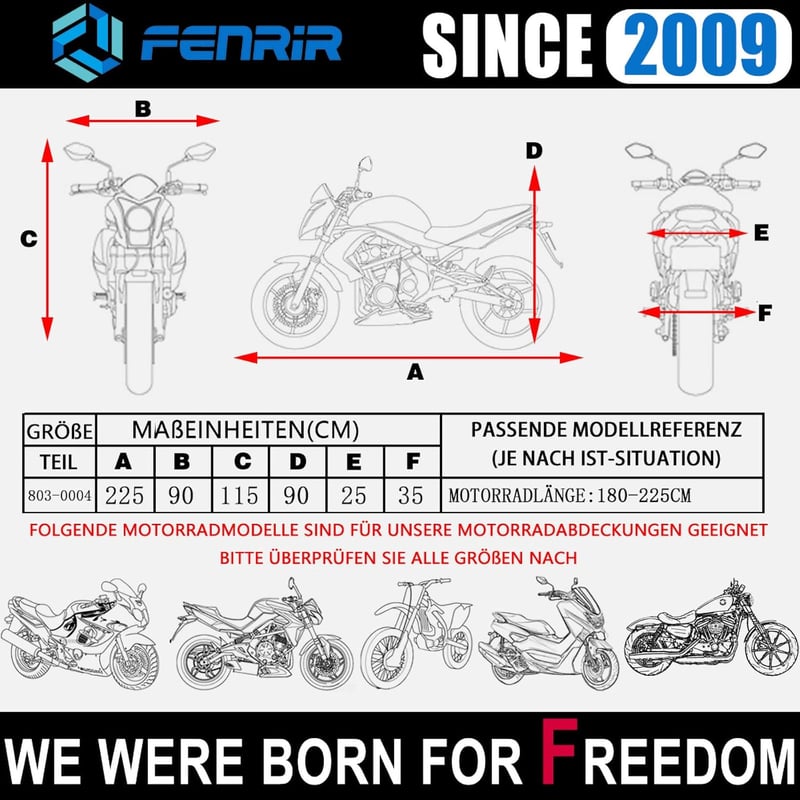 FENRIR 220 cm Motoros Ponyva Vízálló Motorkerékpár Takaró Kültéri Beltéri Használat