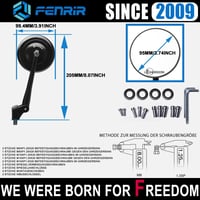 FENRIR E Jóváhagyott Motorkerékpár Visszapillantó Tükör Anti-Glare Fekete Retro CNC 3