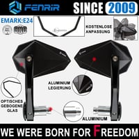 FENRIR E24 Motorkerékpár Visszapillantó Tükör CNC Fekete E-Jóváhagyott 4