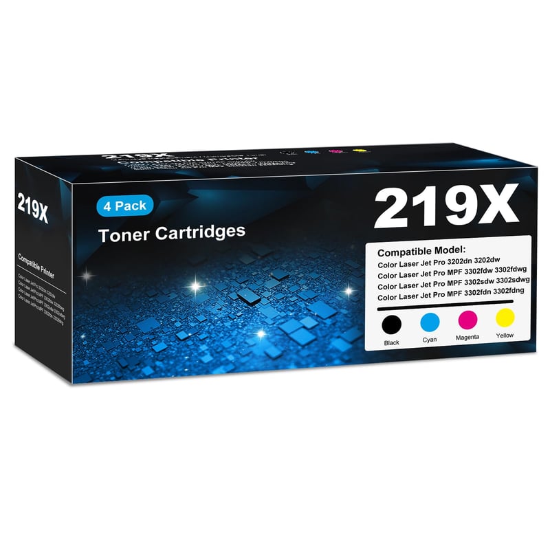 FENTEC 219X 219A toner s čipom, kompatibilná súprava tonerov pre tlačiarne HP Color LaserJet Pro MFP 3302FDWG, 3302SDWG, 3302FDW, 3302FDN, 3202DN, 3202DW