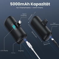 Power banka Feob 5000 mAh USB-C, 15W rýchle nabíjanie PD 3.0A, LCD displej, tenká externá batéria kompatibilná s iPhone 17/16/15, Samsung S24/S23/S22, Huawei, LG 4