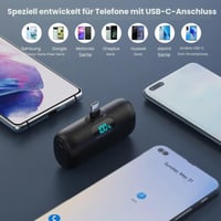 Power banka Feob 5000 mAh USB-C, 15W rýchle nabíjanie PD 3.0A, LCD displej, tenká externá batéria kompatibilná s iPhone 17/16/15, Samsung S24/S23/S22, Huawei, LG 3
