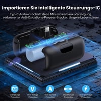 Power banka Feob 5000 mAh USB-C, 15W rýchle nabíjanie PD 3.0A, LCD displej, tenká externá batéria kompatibilná s iPhone 17/16/15, Samsung S24/S23/S22, Huawei, LG 5