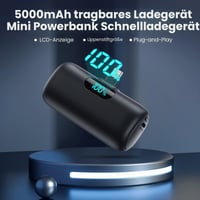 Power banka Feob 5000 mAh USB-C, 15W rýchle nabíjanie PD 3.0A, LCD displej, tenká externá batéria kompatibilná s iPhone 17/16/15, Samsung S24/S23/S22, Huawei, LG 6