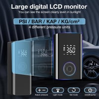 Feolaviy Elektromos Akkumulátoros Légpumpa 150 PSI 6000 mAh Digitális LCD Kijelzővel Hordozható Kompresszor Autóhoz Kerékpárhoz 5