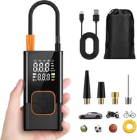 Feolaviy Mini Elektromos Pumpa 6000 mAh Akkumulátorral - 150 PSI Hordozható Kerékpár Kompresszor LED Lámpával - Újratölthető Pumpa Biciklire 1