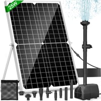 FEOXSHAL Solarna pumpa za vrtno jezerce 25W, protok 1700 L/H, 4 vrste mlaznica, produžni kabel od 4M, filtarska vrećica, vrtna fontana, jezerce, akvarij, slap 1