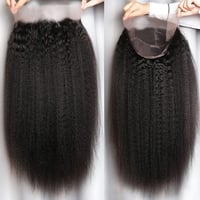 Fereowth 40cm Afro Straight Valódi Hajparóka Nőknek, 180% Sűrűség, Fekete 6