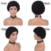 Fereowth Afro Rövid Göndör Női Paróka Természetes Brazíliai Emberi Haj Fekete 6