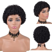 Fereowth Afro Rövid Göndör Női Paróka Természetes Brazíliai Emberi Haj Fekete 3
