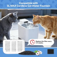 Set 10 filtre de schimb pentru fântâna de apă pentru pisici Feriva, compatibile cu dozatorul de apă fără fir Everweet MAX cu sistem de filtrare multiplă 5