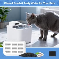 Set 10 filtre de schimb pentru fântâna de apă pentru pisici Feriva, compatibile cu dozatorul de apă fără fir Everweet MAX cu sistem de filtrare multiplă 2