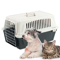 Cușcă de transport Ferplast ATLAS 20 EL pentru pisici și câini de talie mică până la 8 kg, Negru, 37x58x32 cm, cu fante de aerisire 7