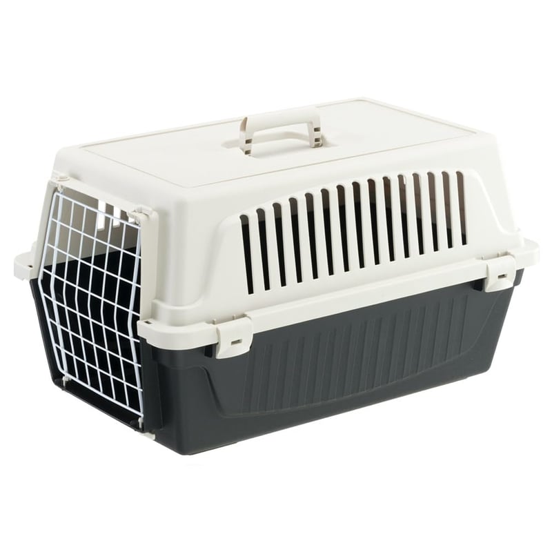 Cușcă de transport Ferplast ATLAS 20 EL pentru pisici și câini de talie mică până la 8 kg, Negru, 37x58x32 cm, cu fante de aerisire