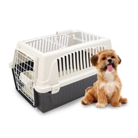 Ferplast Atlas 20 Open macska és kisebb kutya szállítóbox, nyitható tetővel, párnával és tállal, fekete, 37x58x32 cm, max. 8 kg 1