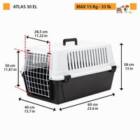 Ferplast ATLAS 30 EL Prepravný box pre psov a mačky do 15 kg, čierny, 40x60x38 cm, s vetracími otvormi 3