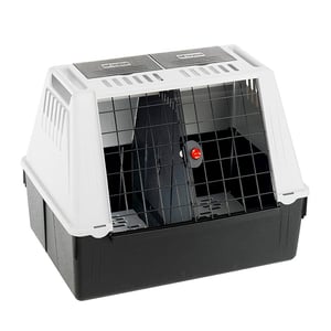 Ferplast Atlas Car 80 transporter za pse za automobil, s otvorima za ventilaciju i pretincima za odlaganje, 82x61x51 cm, bijelo-crni