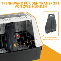 Prepravný box do auta Ferplast Atlas Car 80 pre psov - Vetracie otvory, úložné priehradky, gumová podložka, sivý 7