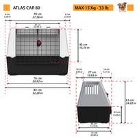 Prepravný box do auta Ferplast Atlas Car 80 pre psov - Vetracie otvory, úložné priehradky, gumová podložka, sivý 3