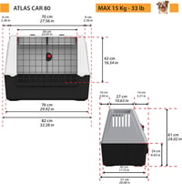Ferplast Atlas Car Dog Crate 80 SE autós kutyaszállító box 82x51x61cm - M, ATLAS CAR SPECIAL 3