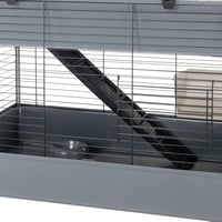 Cușcă pentru iepuri și cobai Ferplast Rabbit 100 Double, pe două niveluri, cu accesorii, metal negru și plastic, 95x57x93,5 cm 6
