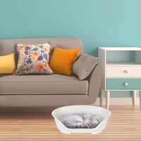 Plastový pelech pre psov a mačky Ferplast Siesta Deluxe, 43x28x17,5 cm, biely – umývateľný, protišmykový a vzdušný kôš pre domácich miláčikov 3