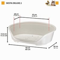 Plastový pelech pre psov a mačky Ferplast Siesta Deluxe, 43x28x17,5 cm, biely – umývateľný, protišmykový a vzdušný kôš pre domácich miláčikov 2
