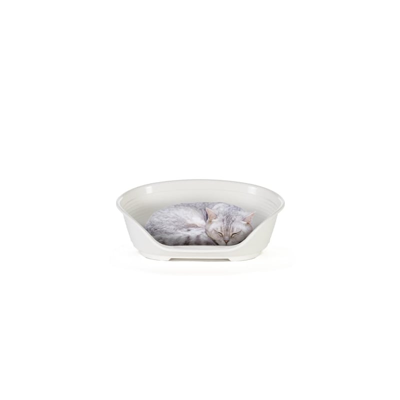 Plastový pelech pre psov a mačky Ferplast Siesta Deluxe, 43x28x17,5 cm, biely – umývateľný, protišmykový a vzdušný kôš pre domácich miláčikov