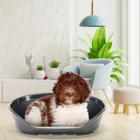 Culcuș din plastic pentru câini și pisici Ferplast Siesta Deluxe – Pentru animale de companie de talie medie, lavabil, antiderapant, respirabil, 82x60x25 cm, negru 3