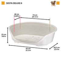 Culcuș din plastic pentru câini și pisici Ferplast Siesta Deluxe – Pentru animale de companie de talie medie, lavabil, antiderapant, respirabil, 82x60x25 cm, negru 2