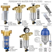 Cartuș filtrant de rezervă din oțel inoxidabil FERPRO FERDOM FD249, 40-60 microni - 2 bucăți - Pentru prefiltrul FD244 FD246 - Diametru 33 mm, Înălțime 102 mm, Suprafață de filtrare 90 cm² 3