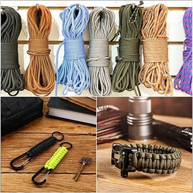 Set ace de cusut și croșetat FID din oțel inoxidabil Ferraycle pentru paracord și piele, cu instrument de netezire a nodurilor negru