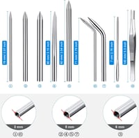 Set ace de cusut și croșetat FID din oțel inoxidabil Ferraycle pentru paracord și piele, cu instrument de netezire a nodurilor negru 2