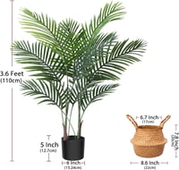 Ferrgoal Areca pálma műnövény tengeri fűből font kosárral - 110 cm 6