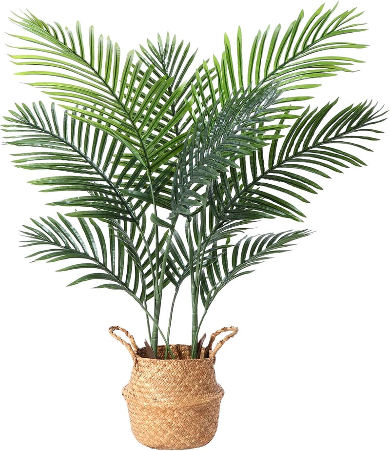 Ferrgoal Areca pálma műnövény tengeri fűből font kosárral - 110 cm