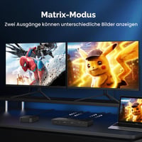 HDMI Matrix prepínač FERRISA 4x2 – rozbočovač so 4 vstupmi a 2 výstupmi, 4K Ultra HD, 3D 1080P, optický a 3,5 mm L/R audio výstup, EDID extraktor, s IR diaľkovým ovládaním 2