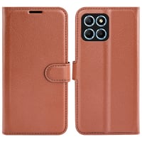 Puzdro na mobil Fertuo Flip pre Honor X6 / Honor X8 5G / Honor 70 Lite, kožené peňaženkové puzdro so stojanom, priehradkou na karty, magnetickým uzatváraním a silikónovým rámom, hnedé 2