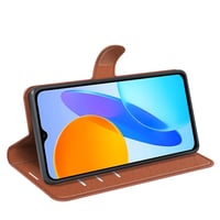 Puzdro na mobil Fertuo Flip pre Honor X6 / Honor X8 5G / Honor 70 Lite, kožené peňaženkové puzdro so stojanom, priehradkou na karty, magnetickým uzatváraním a silikónovým rámom, hnedé 5