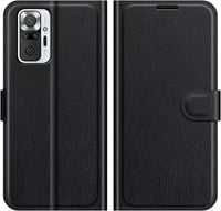 Fertuo Xiaomi Redmi Note 10 Pro bőr flip tok kártyatartóval, mágneszárral - fekete 2