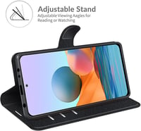 Fertuo Xiaomi Redmi Note 10 Pro bőr flip tok kártyatartóval, mágneszárral - fekete 4