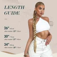 Extensie de păr FESHFEN 86 cm, coadă împletită, șaten deschis, din fibră sintetică, cu sistem de prindere elastic 3